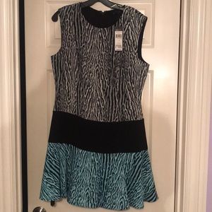 Lillian Printed color blocked dress